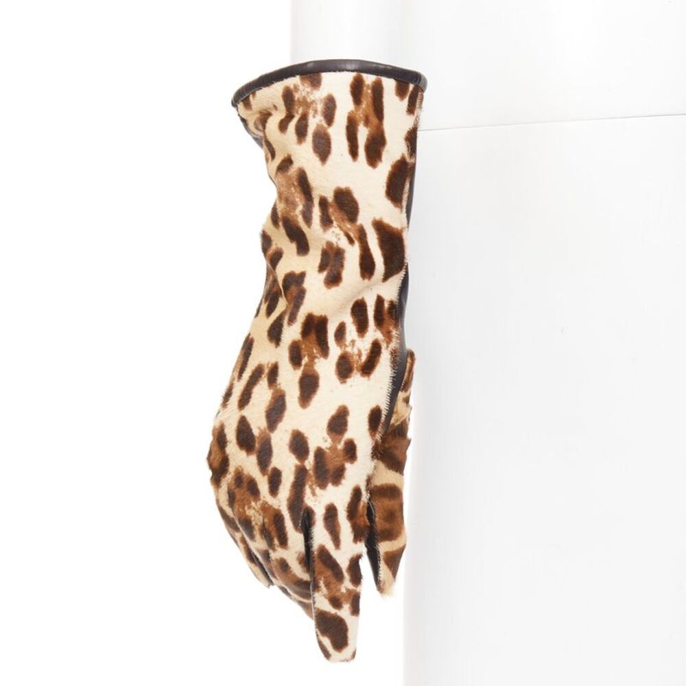 Dolce Gabbana Calf Hair Leather Gloves